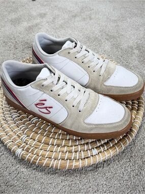 eS Men’s Shoes Sneakers EOS Jkwon Leather Suede Skates in White/Gum 9.5